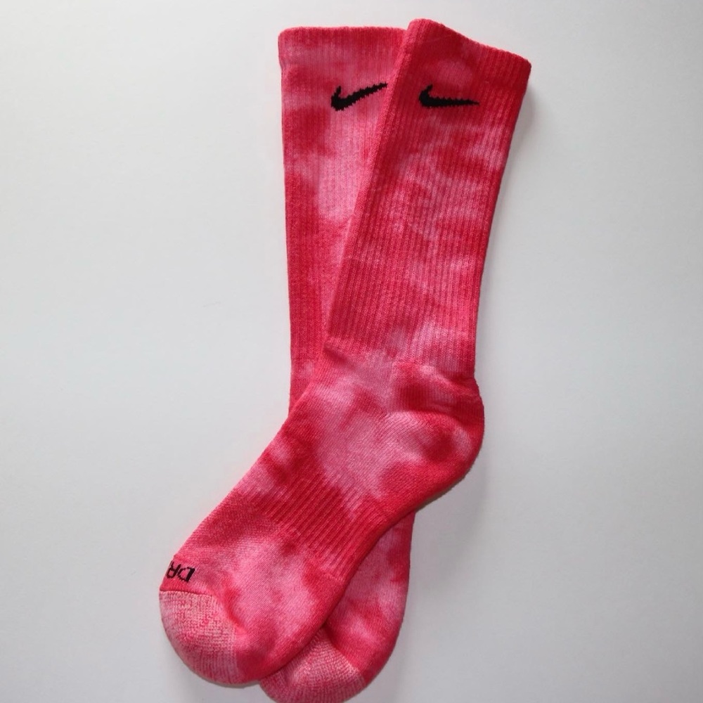Handmade tie dye nike socks Pink